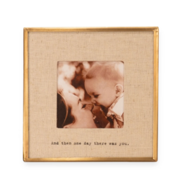 Sugarboo AND THEN ONE DAY BRASS LINEN FRAME 3.5 X 3.5