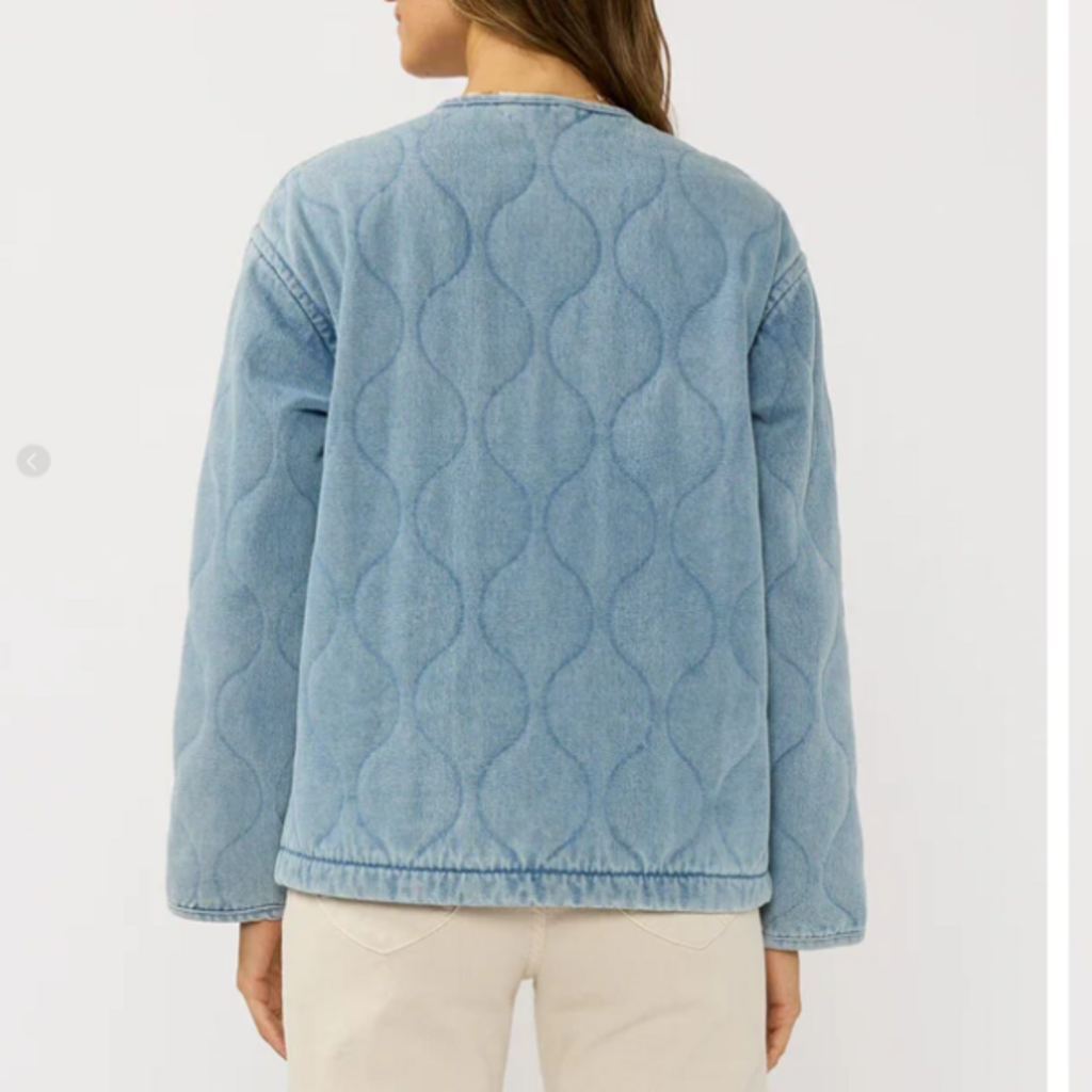 QUILTED DENIM JACKET BLUE