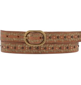 Aurelia Leather Studded Belt Cognac