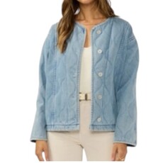 QUILTED DENIM JACKET BLUE