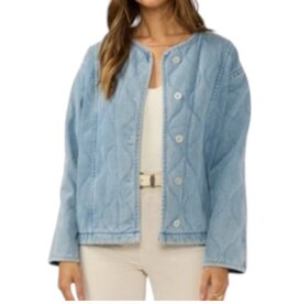 QUILTED DENIM JACKET BLUE