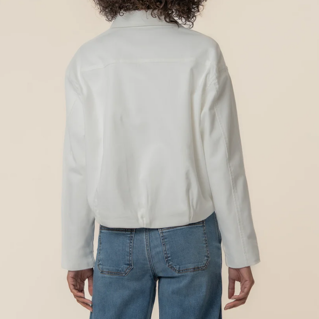 Kut From The Kloth DYLAN ZIP FRONT JACKET WHITE