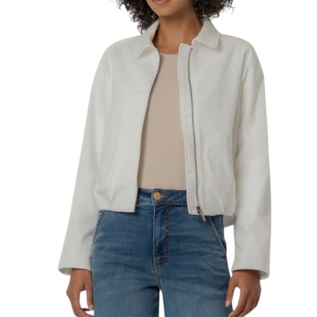 Kut From The Kloth DYLAN ZIP FRONT JACKET WHITE