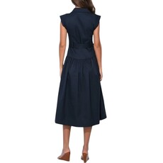 ADELYN RAE OLIVIA BUTTON UP BELTED SHIRT DRESS DARK NAVY