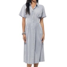 ADELYN RAE AUDREY BUTTON UP PLEATED SHIRT DRESS GREY