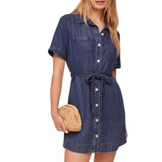 SHORT SLEEVE UTILITY SHIRT DRESS HORIZON BLUE WASH