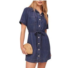 SHORT SLEEVE UTILITY SHIRT DRESS HORIZON BLUE WASH