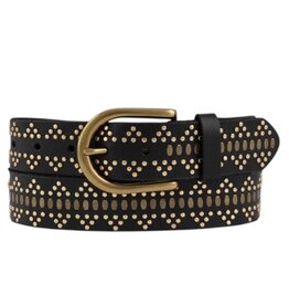Elora Leather Studded Belt Black