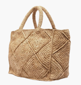Zanatany Concepts Nico Raffia Tote Bag Beige