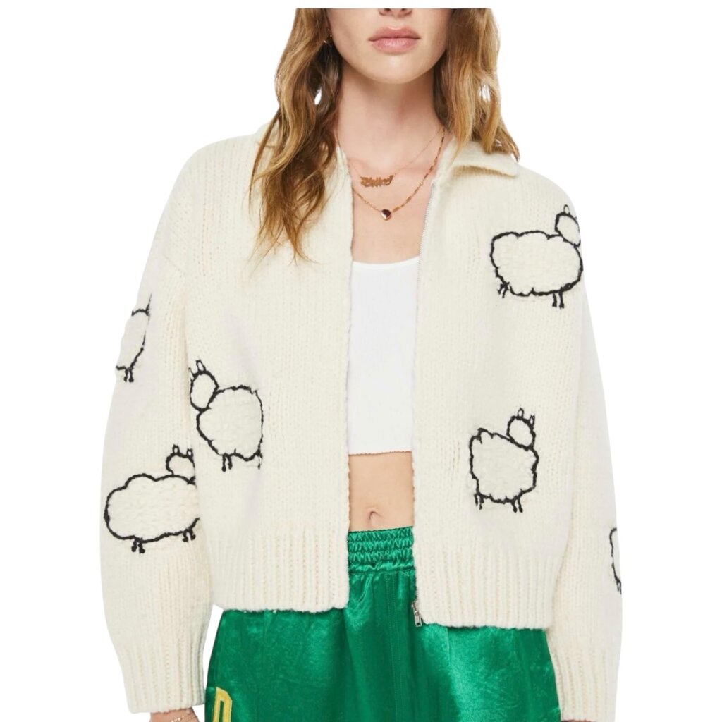 Mother THE CROP RAQUETTE CARDIGAN WOOL PLUS THE GANG