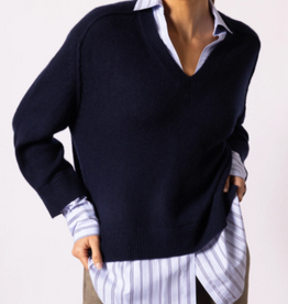 Brochu Walker V-NECK PRINTED LAYERED PULLOVER