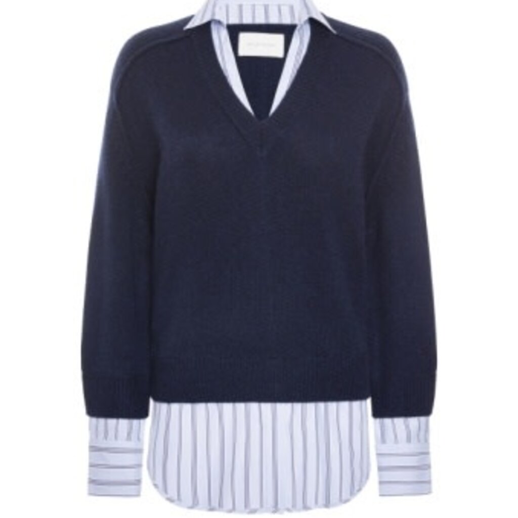 Brochu Walker V-NECK PRINTED LAYERED PULLOVER