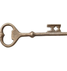 Cast Iron Key Shaped Bottle Opener, Antique Brass Finish