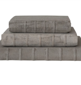 S/3 Stonewashed Canvas Bound Paper Notebooks, Antique Grey