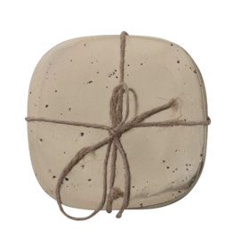 S/4 Pocked Aluminum Coasters, Gold Finish