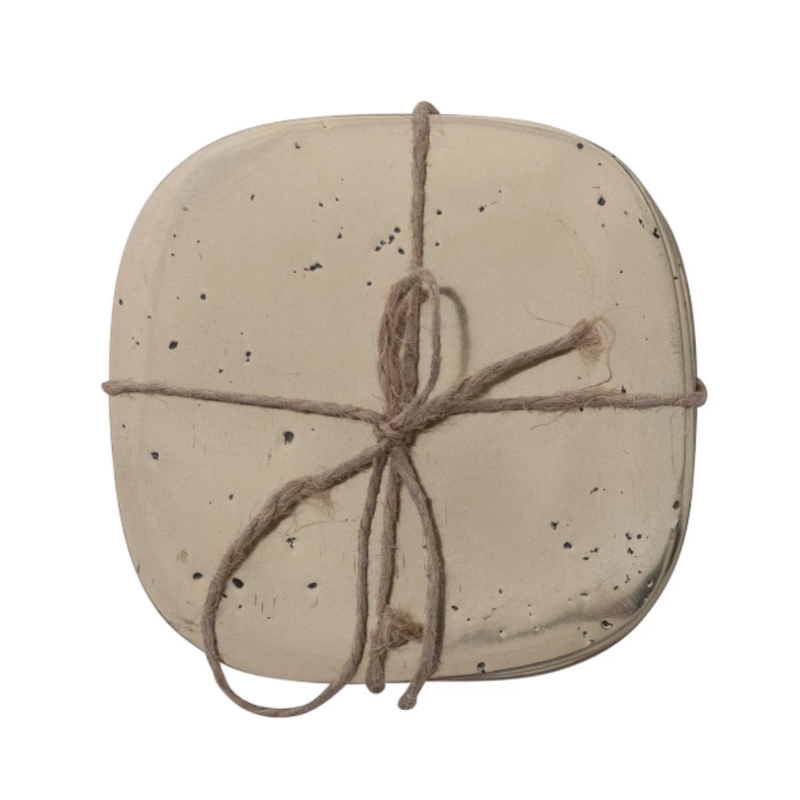 S/4 Pocked Aluminum Coasters, Gold Finish