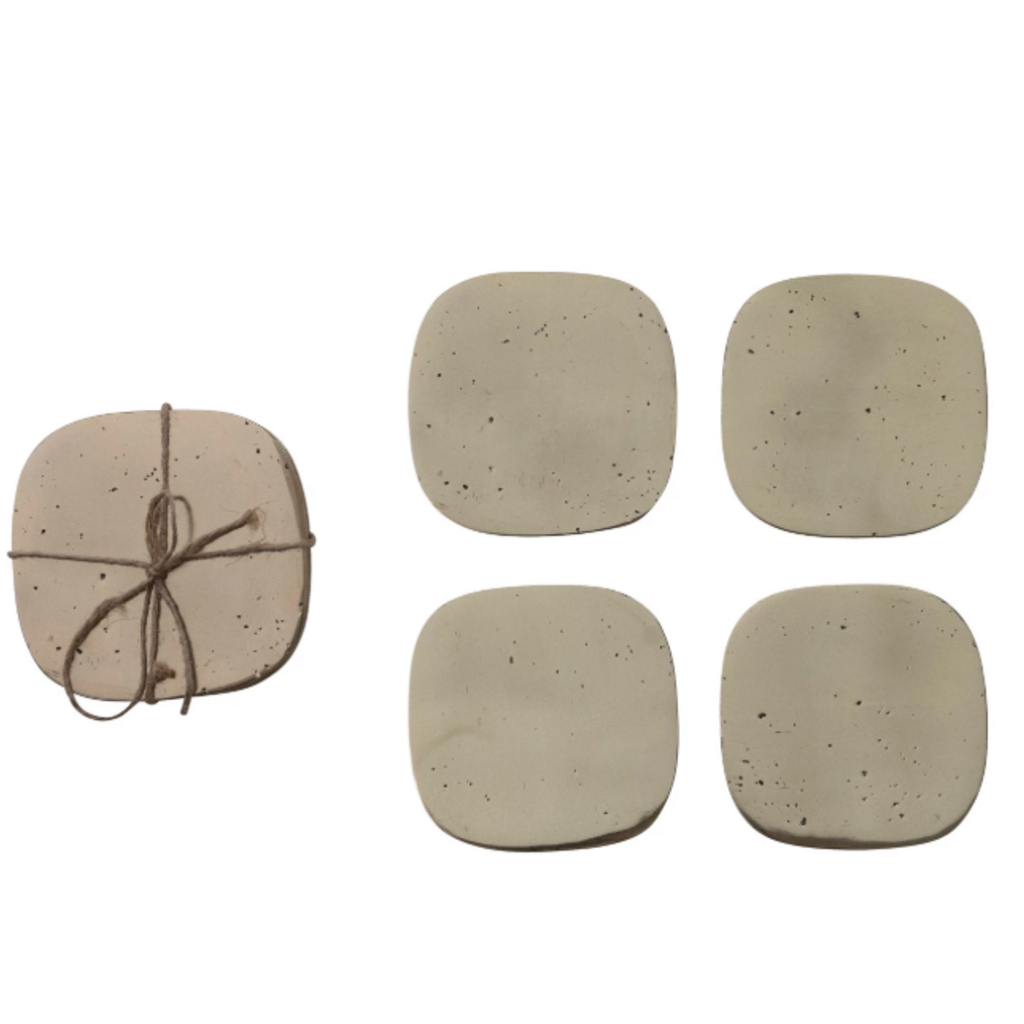 S/4 Pocked Aluminum Coasters, Gold Finish