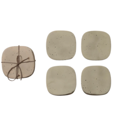 S/4 Pocked Aluminum Coasters, Gold Finish