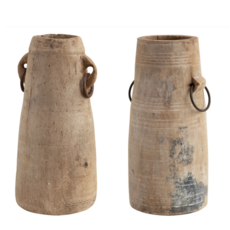 10"H x 5" Round Wood Milk Jug