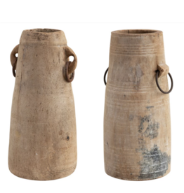 10"H x 5" Round Wood Milk Jug