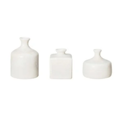 S/3 3-1/4" Round x 4-1/2"H Stoneware Vases