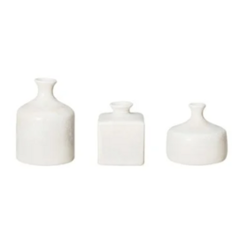S/3 3-1/4" Round x 4-1/2"H Stoneware Vases