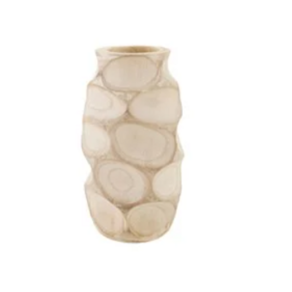 Decorative Paulownia Wood Vase, Natural