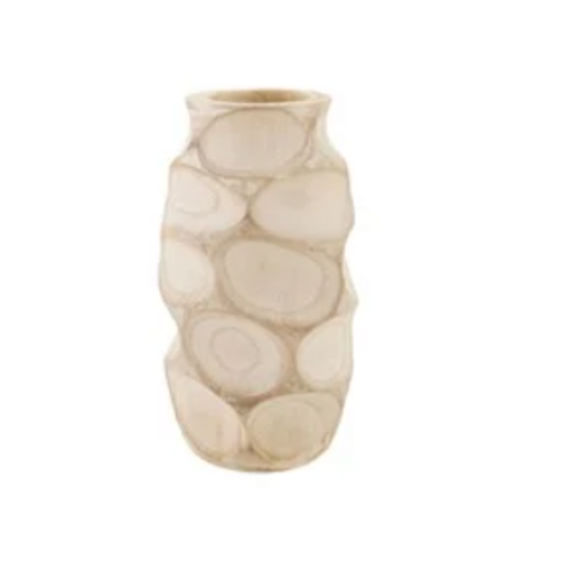 Decorative Paulownia Wood Vase, Natural