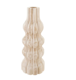 Round Decorative Paulownia Wood Vase Natural