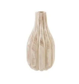 Round Decorative Paulownia Wood Vase Natural