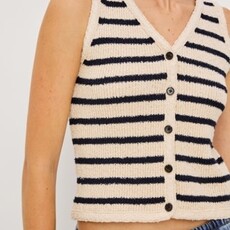 Rails SADE VEST IVORY NAVY STRIPE