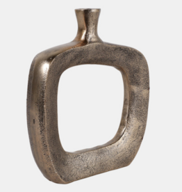 Sagebrook 8X7" OPEN CUT-OUT BUD VASE, ANTIQUE GOLD