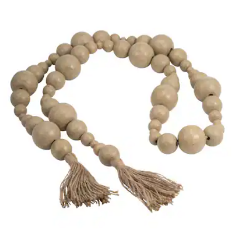 Sagebrook WOOD, 84x.75 BEADED GARLAND