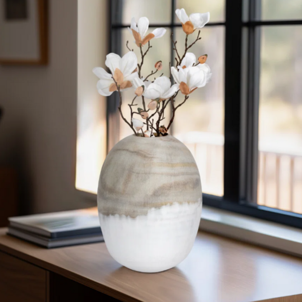 Sagebrook 14" IMMA GREY GLASS VASE