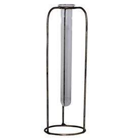 Archer Bud Vase, Glass and Metal