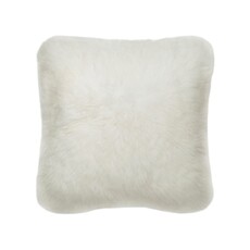 GLORY WISDOM CHARLIE SHEEPSKIN PILLOW, NATURAL IVORY 22"X22" / SINGLE-SIDED