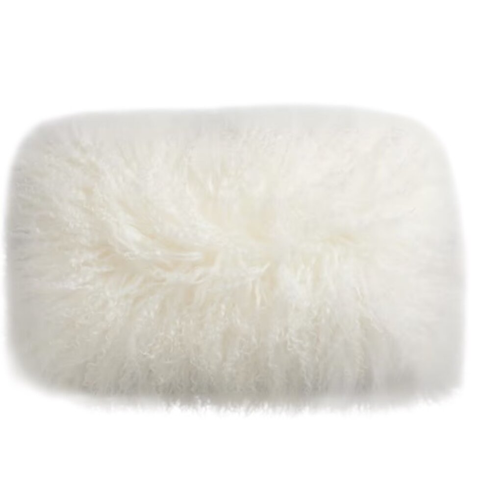 GLORY WISDOM CHARLIE SHEEPSKIN PILLOW, NATURAL IVORY 12"X22" / DOUBLE-SIDED