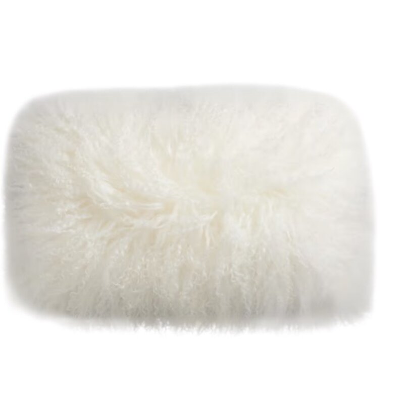 GLORY WISDOM CHARLIE SHEEPSKIN PILLOW, NATURAL IVORY 12"X22" / DOUBLE-SIDED