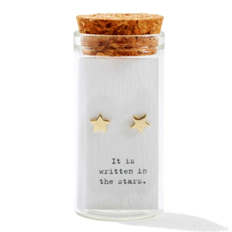 Sugarboo Message in a Bottle Earring Gold Stars