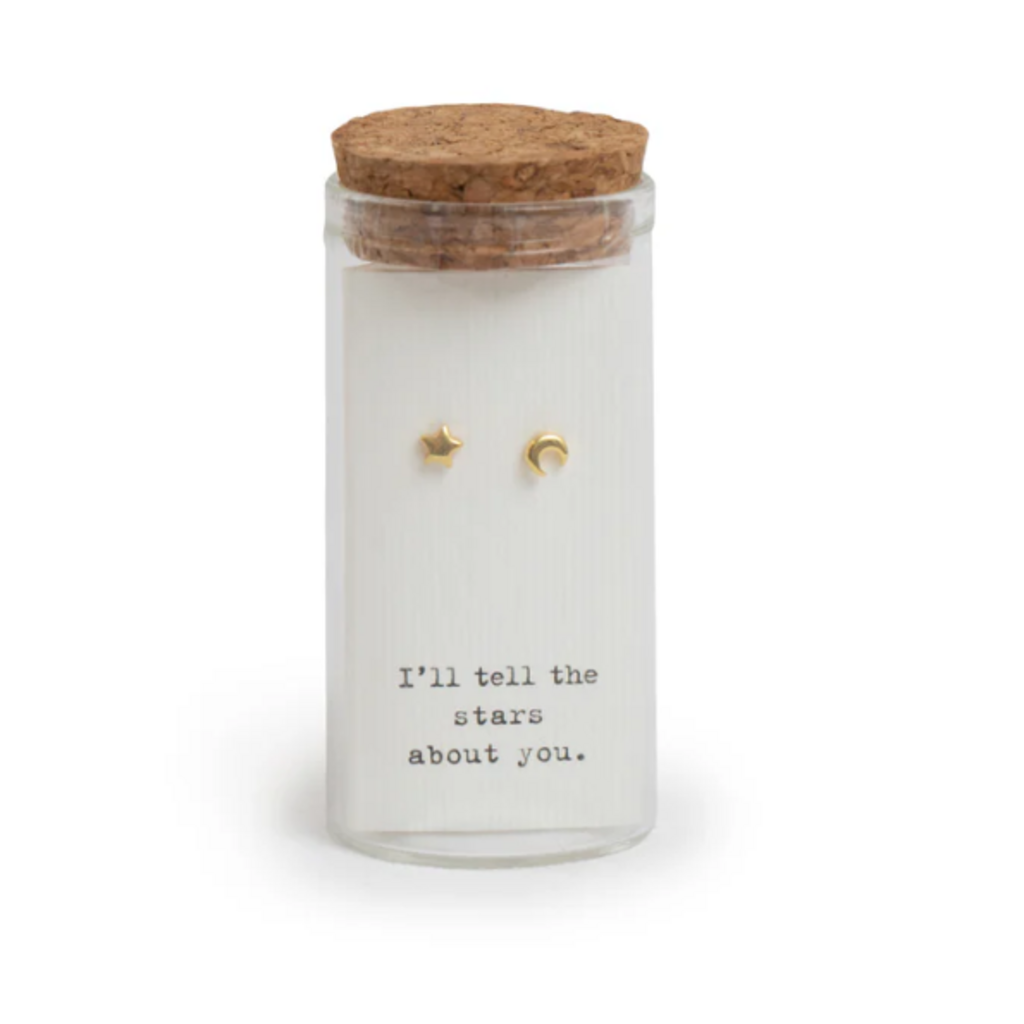 Sugarboo Message in a Bottle Earring  Gold Star & Moon