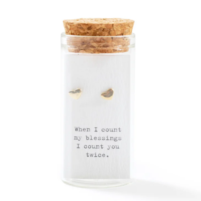 Sugarboo Message in a Bottle Earring Gold Hearts