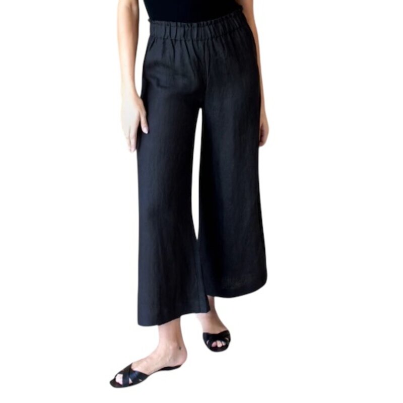 Emerson Fry Pull On Pocket Pant - Jet Black Linen