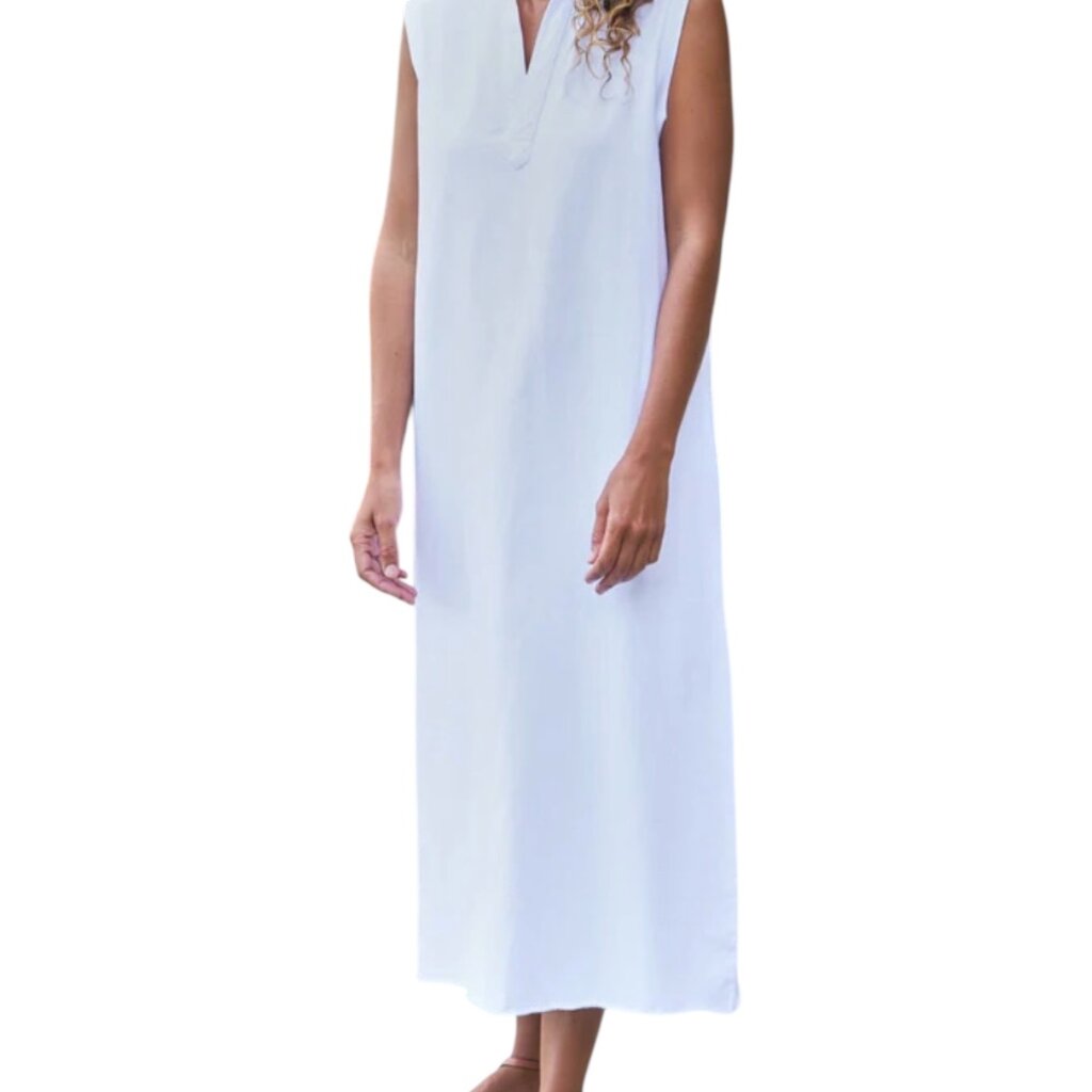 Frank & Eileen Lily Popover Henley Tank Dress White