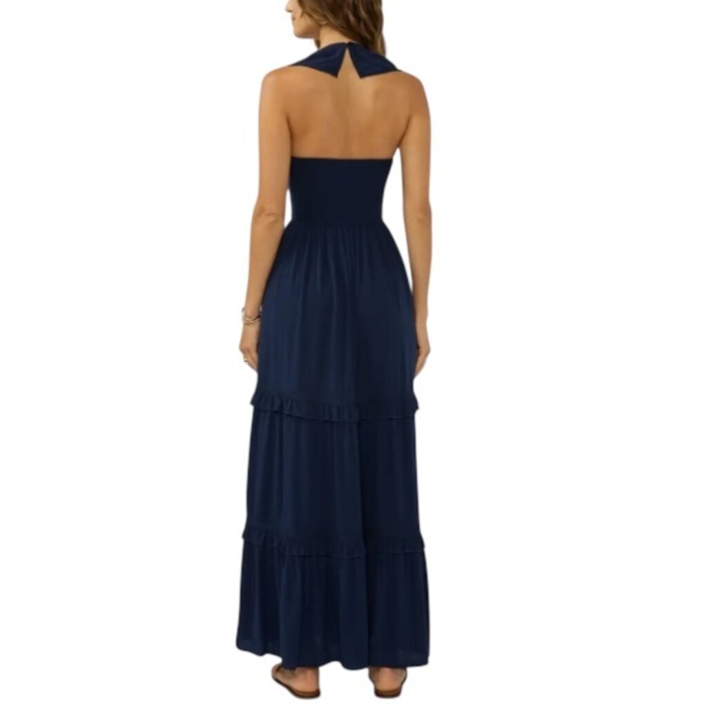 MAXI DRESS W/ LACE TRIM RUFFLE DETAILS I