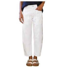 Frank & Eileen BRAY Everyday Barrel Pant WHITE TWILL
