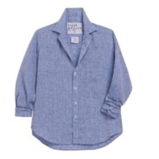 Frank & Eileen EILEEN BLHR Relaxed Button-Up Shirt Blue Linen Heart