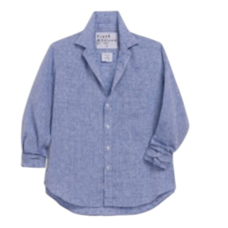 Frank & Eileen EILEEN BLHR Relaxed Button-Up Shirt Blue Linen Heart