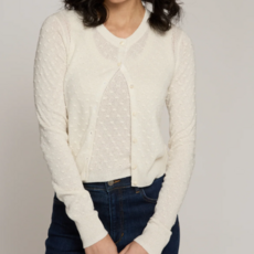 AUTUMN CASHMERE SHEER DOT CARDIGAN MUSLIN