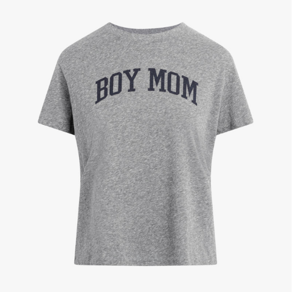 FAVORITE DAUGHTER THE BOY MOM TEE HEATHER GREY/NAVY