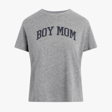 FAVORITE DAUGHTER THE BOY MOM TEE HEATHER GREY/NAVY